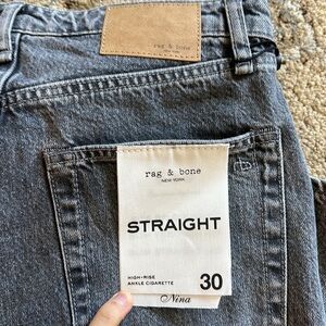 Rag&Bone Nina High Rise Straight Ankle Cigarette Jeans Size 30,Fits like a 27 28